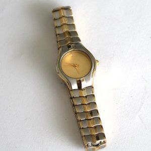Goldtone Manhattan Watch with Gold and Silver Stainless Bracelet Band